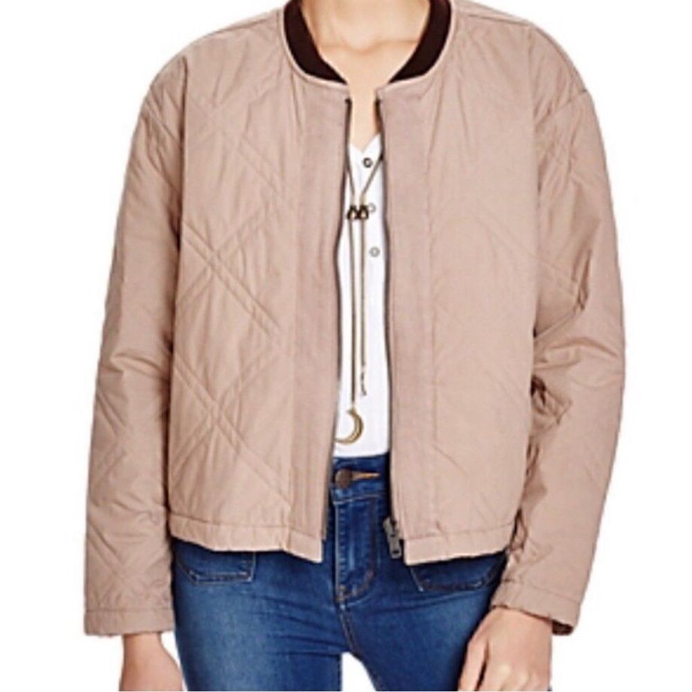 FREE PEOPLE linear quilted bomber jacket